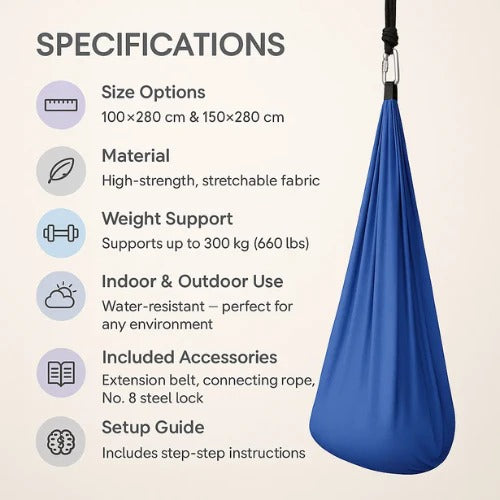 Hamac de Thérapie Sensorielle pour Autisme, Intérieur et Extérieur