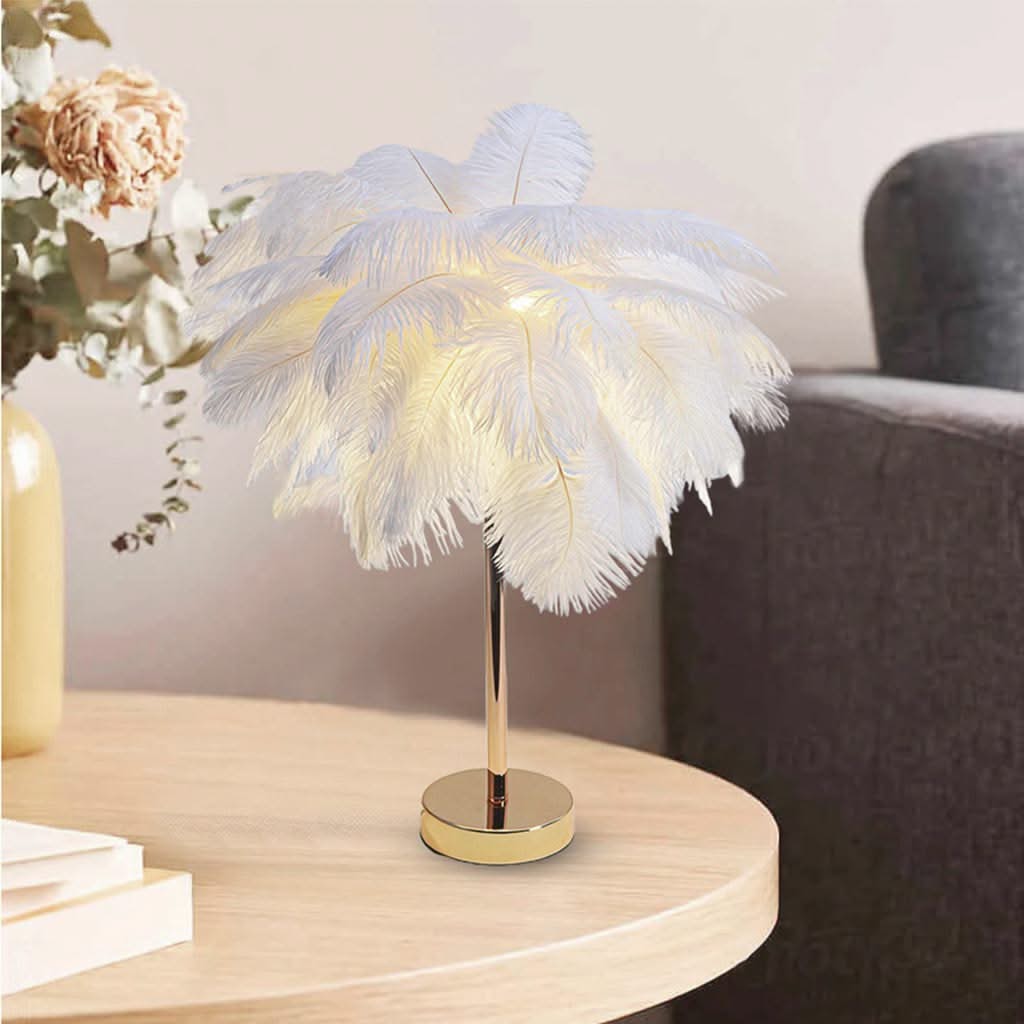 Élément Rayonnant -  Lampe de Table Minimaliste en Plumes - 3 Options de Couleur