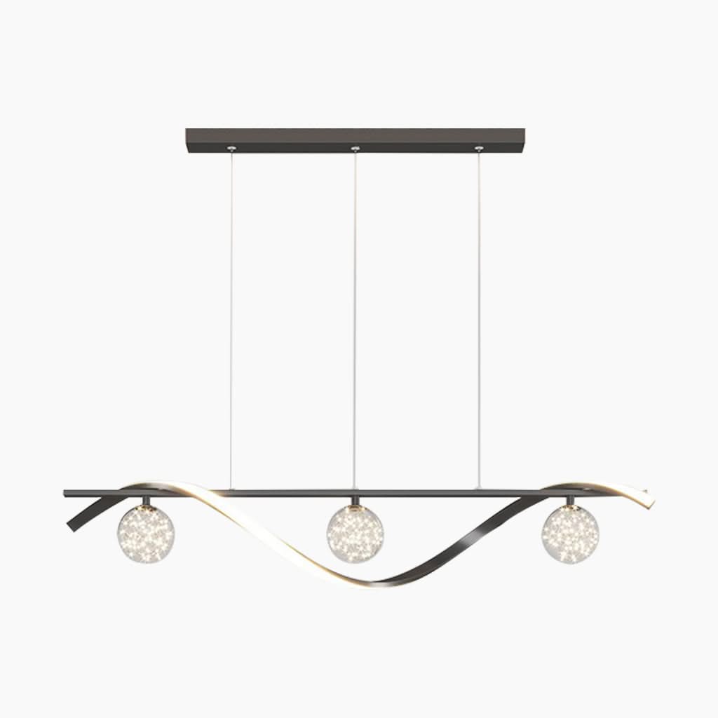 Étoile Antique - Lustre moderne et luxueux en cristal avec éclairage LED en vague linéaire