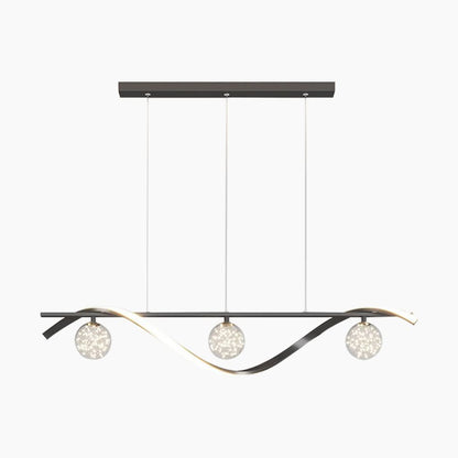 Étoile Antique - Lustre moderne et luxueux en cristal avec éclairage LED en vague linéaire
