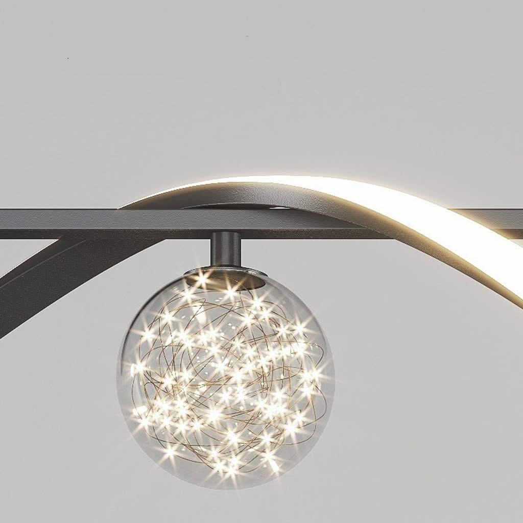 Étoile Antique - Lustre moderne et luxueux en cristal avec éclairage LED en vague linéaire