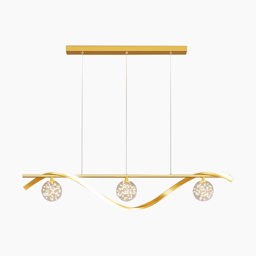 Étoile Antique - Lustre moderne et luxueux en cristal avec éclairage LED en vague linéaire