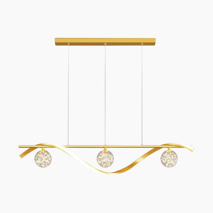 Étoile Antique - Lustre moderne et luxueux en cristal avec éclairage LED en vague linéaire