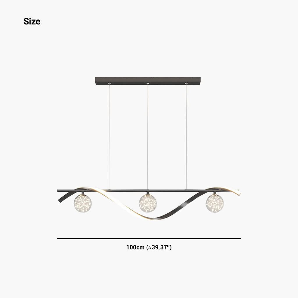 Étoile Antique - Lustre moderne et luxueux en cristal avec éclairage LED en vague linéaire