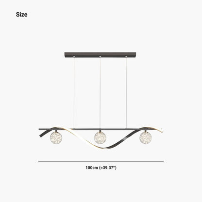 Étoile Antique - Lustre moderne et luxueux en cristal avec éclairage LED en vague linéaire